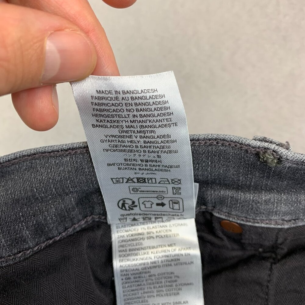 G Star Raw Mens Pants 34 Gray Denim Jeans 3301 Slim Button Fly Faded Tall 34x36 - Picture 11 of 14